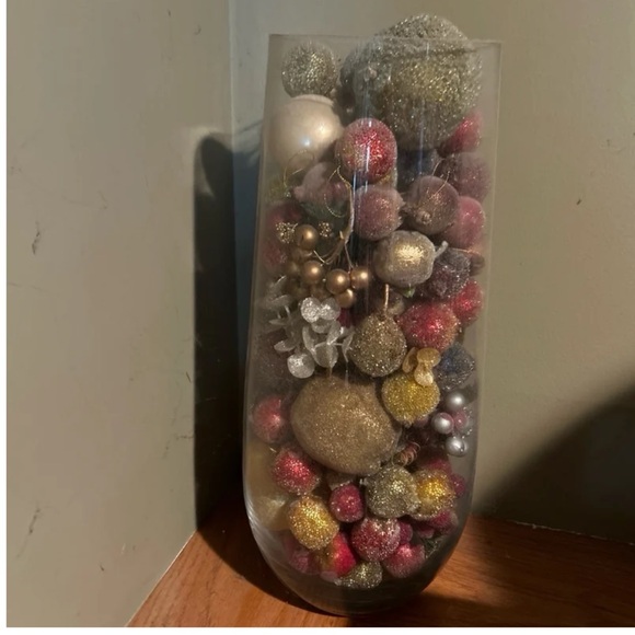 Giant Glass Vase with Multicolor Decorative Orbs - Picture 4 of 4